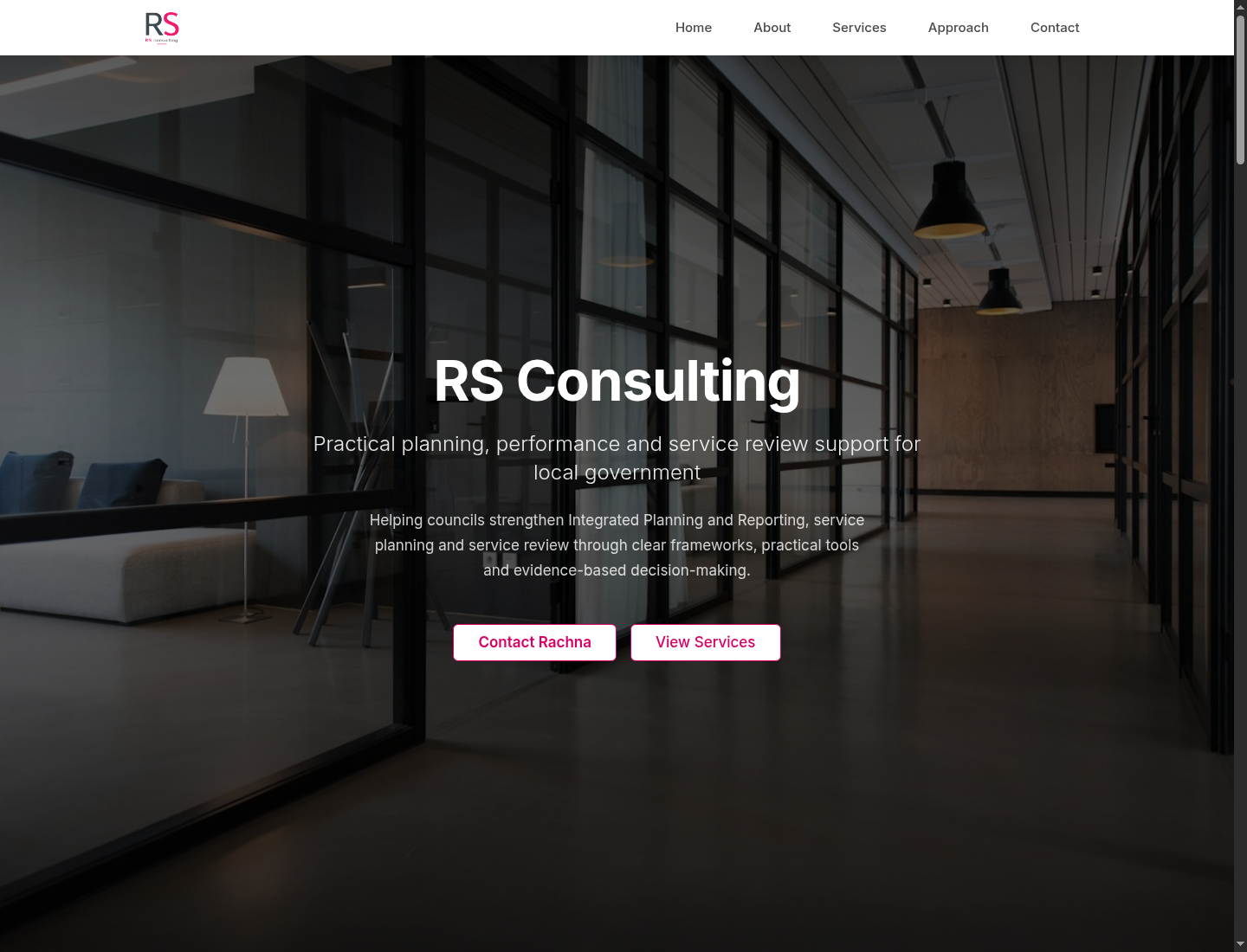 RS Consulting website screenshot